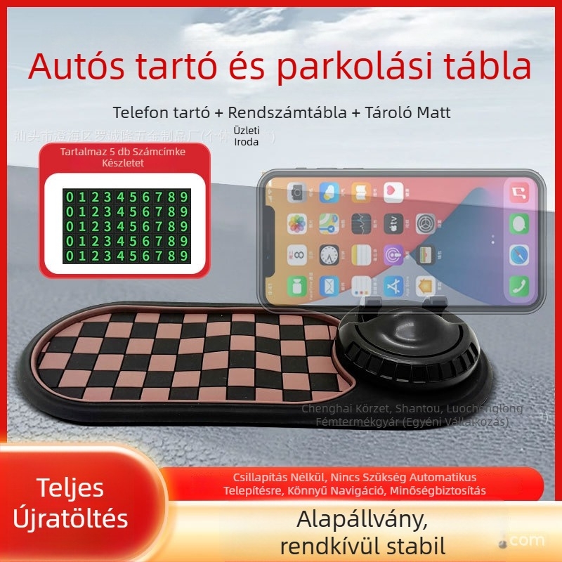 Autós telefon-tartó csúszásmentes párnával — PVC, modell K88, testreszabás elérhető, határokon átívelő export elérhető