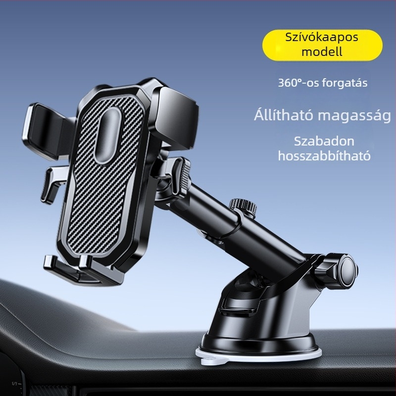 Autótelefon-tartó szívófejjel a műszerfalon (ABS+PC)