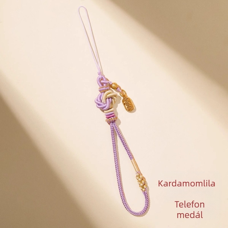 Kézzel szőtt mandala telefonnyakpánt növény-virág mintával — Anyag: zsinór; Technika: kézi kötés; Származás: Lianyungang; Eredeti dizájn