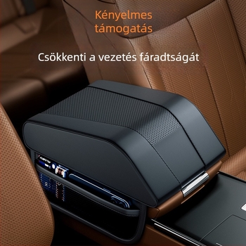 Bőr autó kartámasz alátámasztó párna memóriahabos, univerzális J-típusú kartámasz párna védőborítással