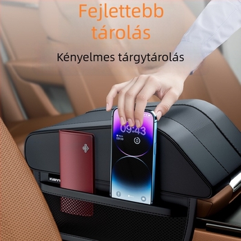 Bőr autó kartámasz alátámasztó párna memóriahabos, univerzális J-típusú kartámasz párna védőborítással