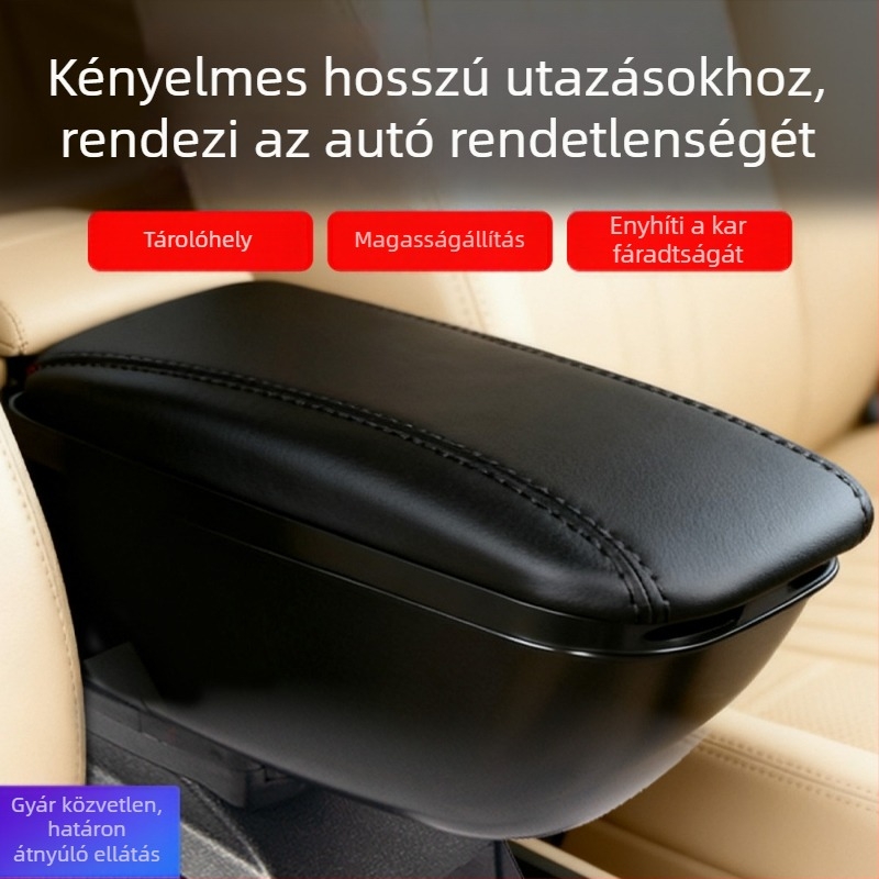 Carfu AC-479P univerzális műanyag kartámasz-tároló középkonzolhoz, állítható rendező, tömege 1,5 kg
