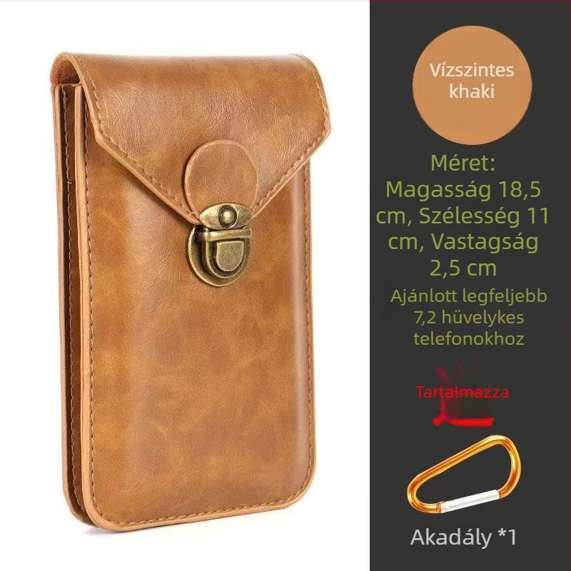 Férfi PU bőr deréktáska - vízálló, üzleti utazásokhoz, poliészter bélés