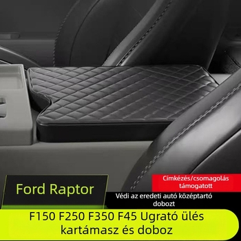 Bőr középkonzol fedél Jump Seat stílusú könyöklő párnával, F150/F250/F350/F45-hoz