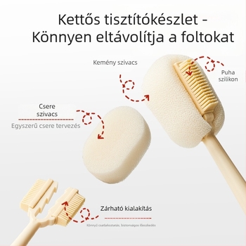 Hosszú nyelű pohártisztító kefe bababögrékhez, poharakhoz és szívókhoz; 3-in-1 tisztító a résekhez és a szivacshoz