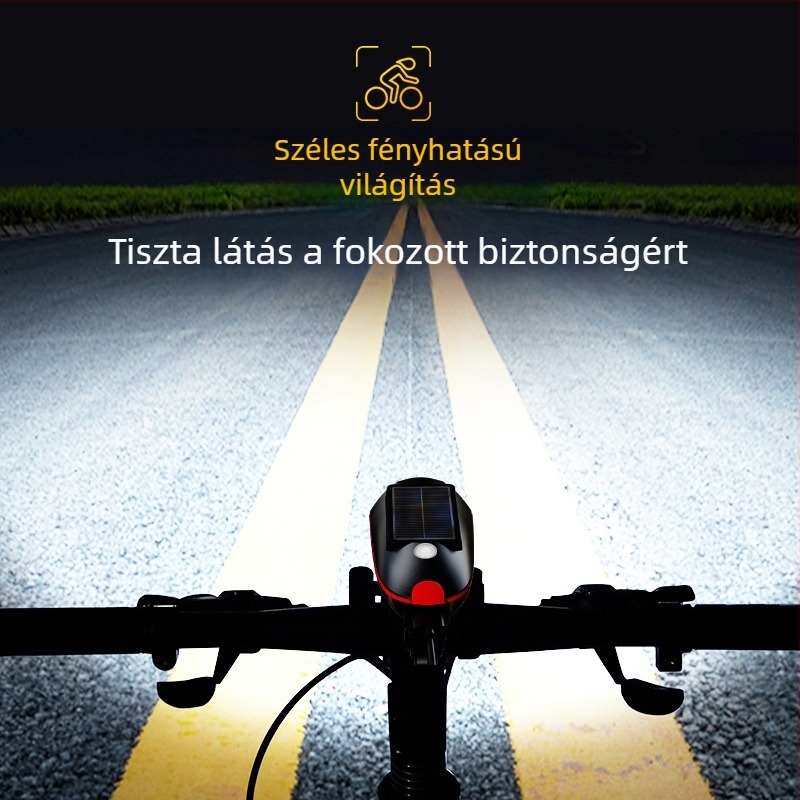 Tourmaline napelemes mountain bike első lámpa csengővel – testreszabható feldolgozás, magáncímkézésre kész
