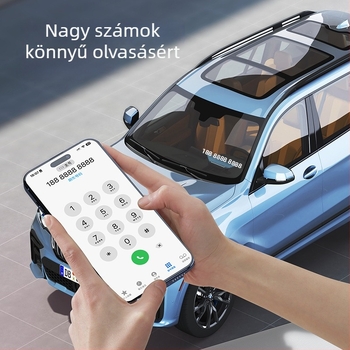 2-in-1 parkolási tábla járműre szerelt mozgó telefonszám-táblával, fém kivitel, logó nyomtatás lehetséges
