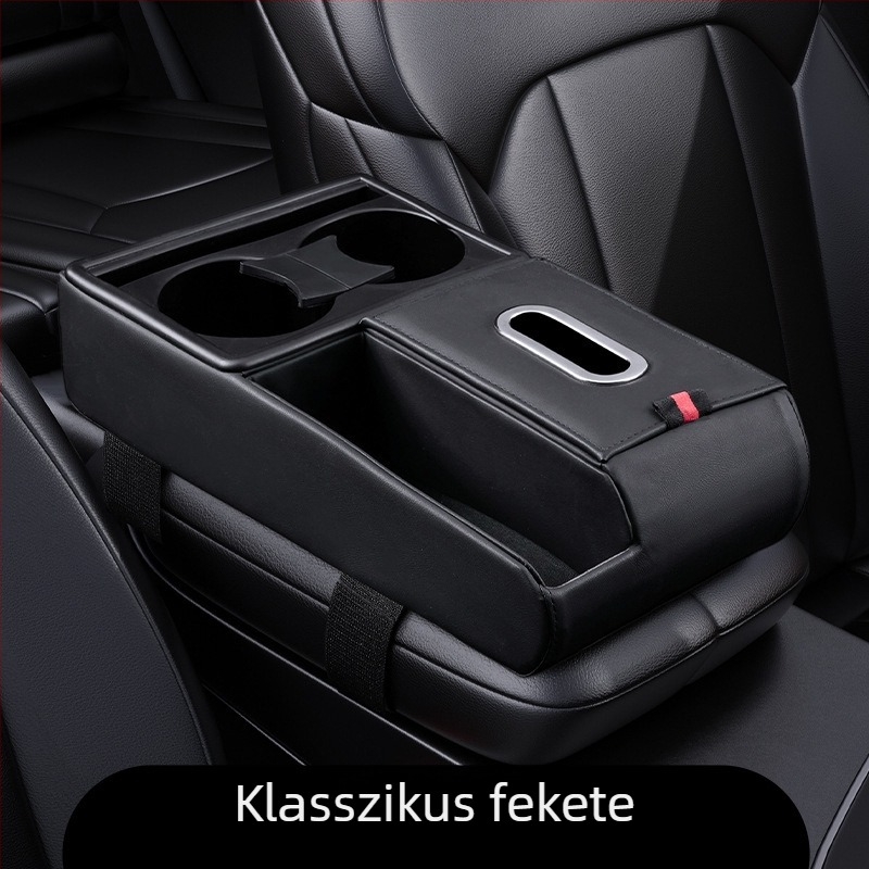 Bőr autó tároló rendező papírzsepi tartóval és pohár tartóval, univerzális illeszkedés, Guangzhou eredetű, testreszabott feldolgozás