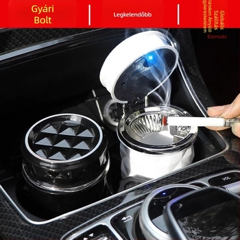 Autó hamutartó fedéllel és LED tartóval a szellőzőnyílás számára, univerzális dizájn; műanyagból, 100 g, 1. osztály, modell: autó hamutartó, öntvény.