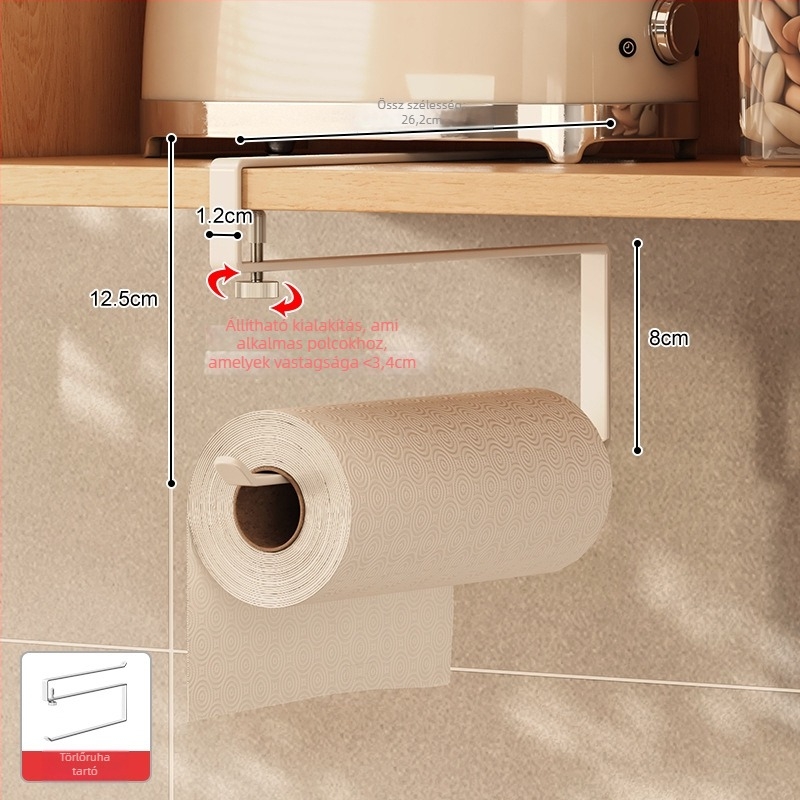 Fali pohártartó, szénacélból, akasztó típusú szerelés, modern és minimalist stílus, többfunkciós konyhához és nappaliba