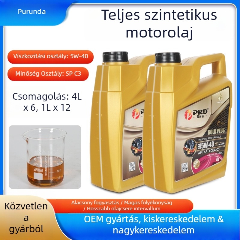 Teljesen szintetikus benzines motorolaj 5W-40 autókhoz, API SP