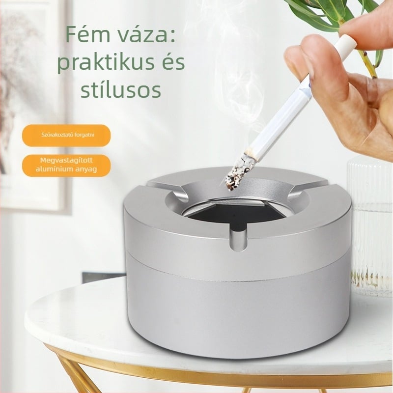 Fém hamutál fedéllel, nyitás-zárás mechanizmussal; dekoratív és tároló funkcióval; logó nyomtatás elérhető