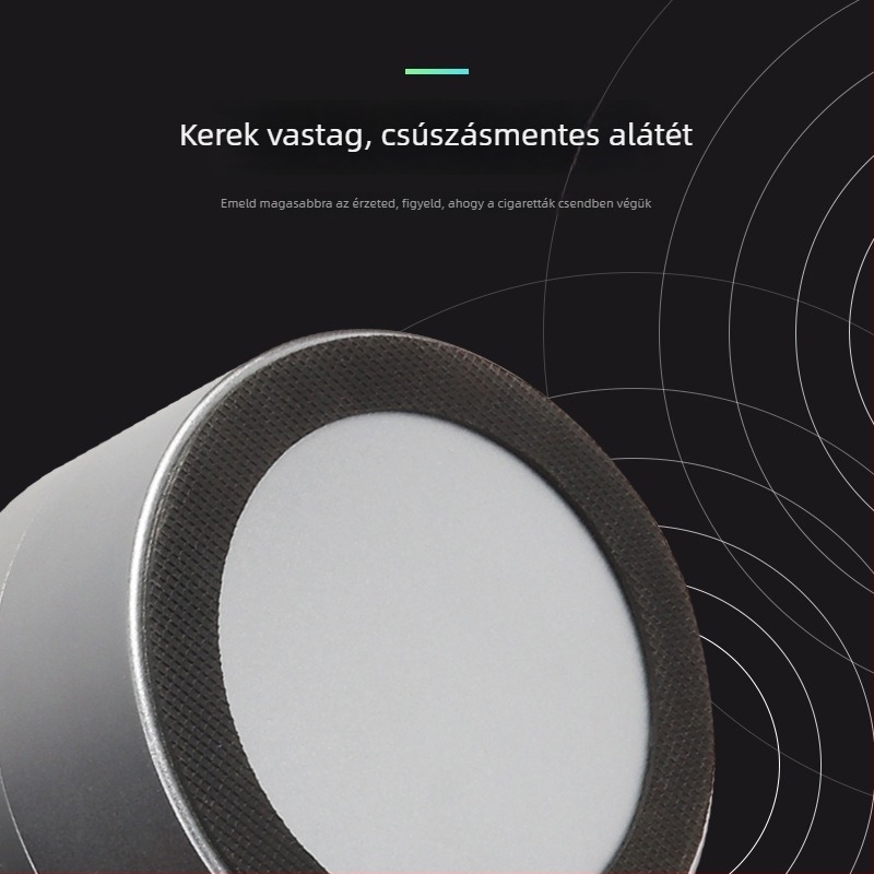 Fém hamutál fedéllel, nyitás-zárás mechanizmussal; dekoratív és tároló funkcióval; logó nyomtatás elérhető