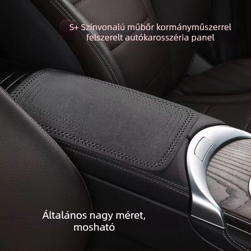 Autó karfa alátét matrac, autóipari színvonalú velúr bőr borítással, minden évszakra, általános kompatibilitás