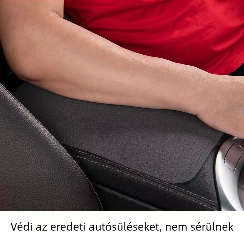 Autó karfa alátét matrac, autóipari színvonalú velúr bőr borítással, minden évszakra, általános kompatibilitás