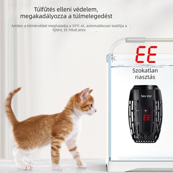 Teknős fűtőrúd, kompakt automata állandó hőmérsékletű fűtőtest teknős- és halak számára, mini fűtőrúd hőmérséklet-szabályozással alacsony vízszinthez