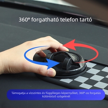 Autó műszerfalára helyezhető telefon tartó és csúszásmentes párna, PVC, magas hőmérséklet-állóság, mosható