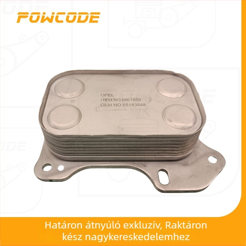 POWCODE Olajhűtő Radiátor Fiat Opel 1.3D Dízelmotorhoz (Motormodellek: 199 A3.000, Z 13 DTH, 263 A2.000; Kiegészítő számok: 55210824, 93192557, 55258602, 55213468)