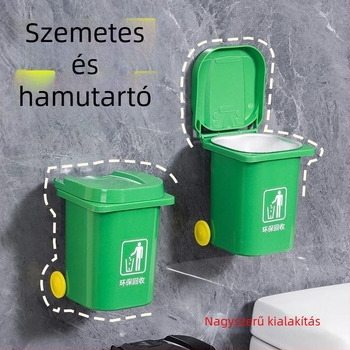 Falihoz szerelhető fémből készült hamutál kapuval és rozsdamentes acél belsővel, háztartási használatra