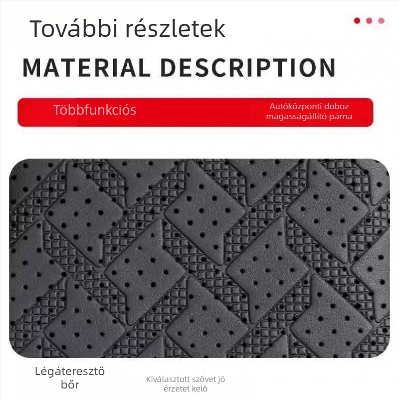 Bőr autó karfa párna, univerzális modell, pohártartóval és tárolózsebbel, könyök-támasz emelés, modell 03, súly 350 g, cikkszám R2502