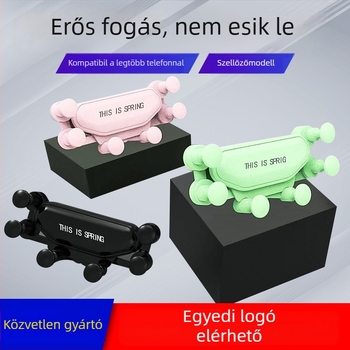 Autós telefon-tartó – aranyos dizájn, gravitációs rögzítés a légkivezető ventilátorhoz, univerzális kompatibilitás