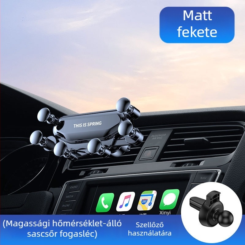 Autós telefon-tartó – aranyos dizájn, gravitációs rögzítés a légkivezető ventilátorhoz, univerzális kompatibilitás