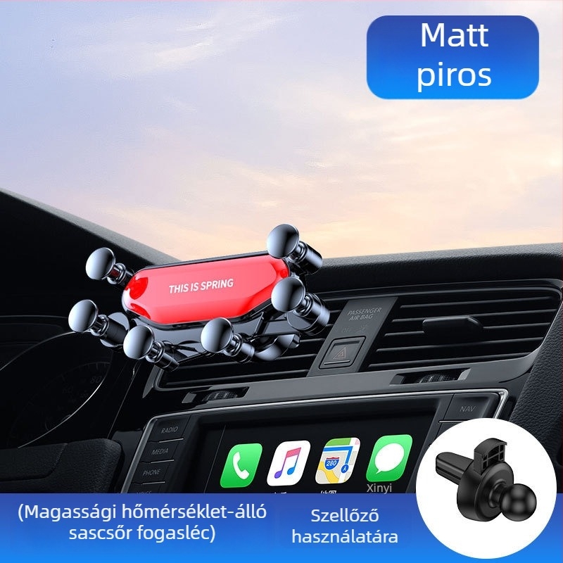 Autós telefon-tartó – aranyos dizájn, gravitációs rögzítés a légkivezető ventilátorhoz, univerzális kompatibilitás