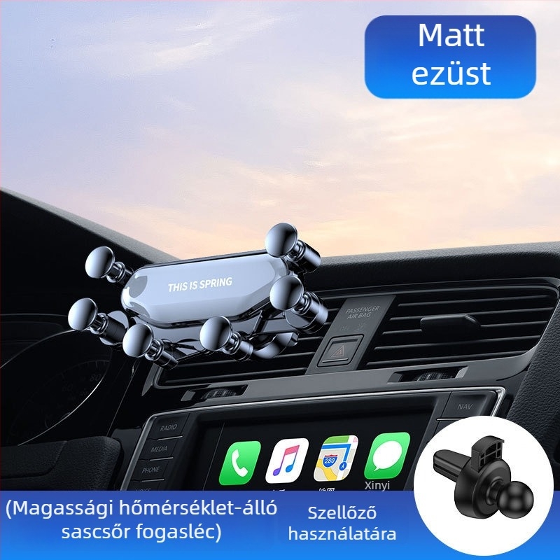 Autós telefon-tartó – aranyos dizájn, gravitációs rögzítés a légkivezető ventilátorhoz, univerzális kompatibilitás