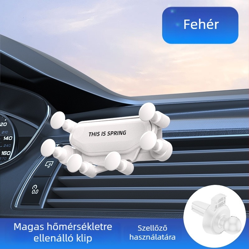 Autós telefon-tartó – aranyos dizájn, gravitációs rögzítés a légkivezető ventilátorhoz, univerzális kompatibilitás