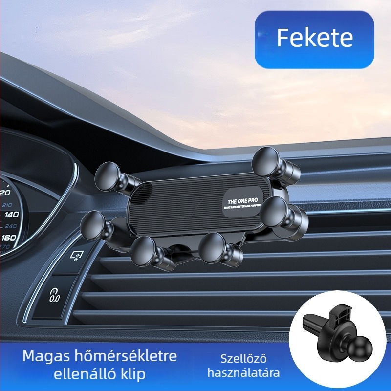 Autós telefon-tartó – aranyos dizájn, gravitációs rögzítés a légkivezető ventilátorhoz, univerzális kompatibilitás