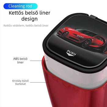 Autó belső hamutartó LED világítással és kreatív dupla belső rekesszel – ABS, BY-857