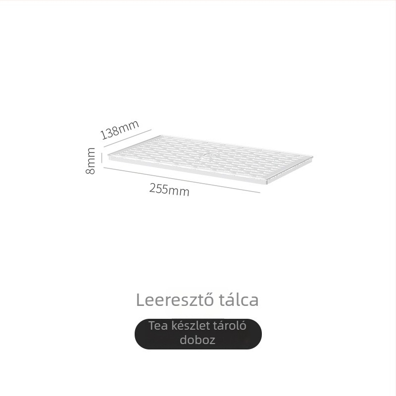 Teáscsésze tároló doboz fedéllel – porvédett asztali rendező teáskészlethez, PET műanyag, több szintes, kapacitás 0.9-5.3 L