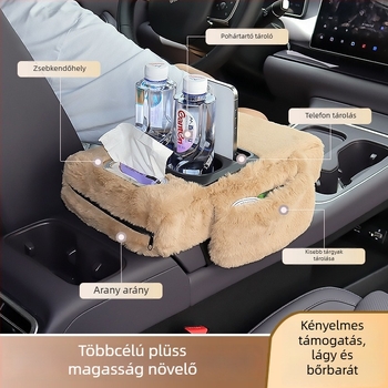Bőr autó karfa alatti tároló doboz, univerzális modell, 450 g, testreszabható