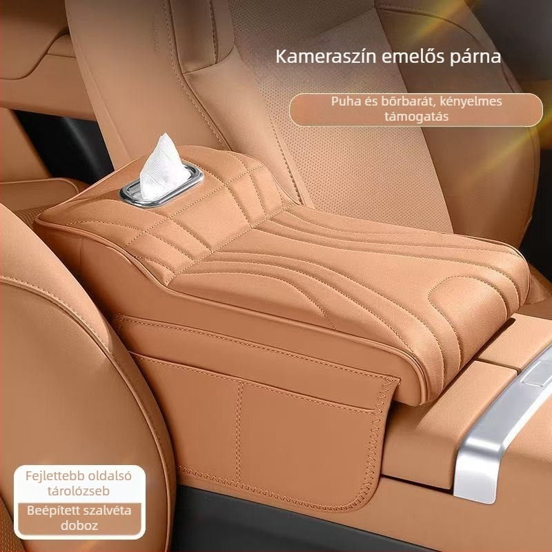 Autó kartámasz emelt párnával — 3 az 1-ben: papírzsebkendő-doboz, védőhüvely és tároló táska • bőr • univerzális kompatibilitás • 400 g • Zhejiang