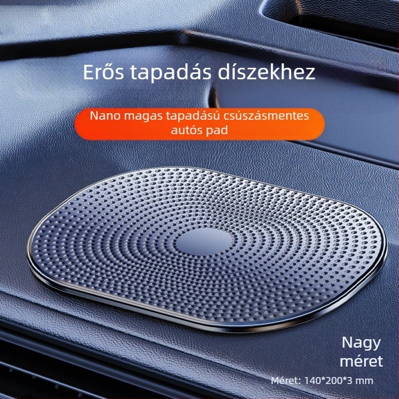 Autó központi műszerfalhoz készült csúszásmentes pad — PU anyag, telefon tartó, ragasztó alátét, magas hőmérséklet-álló