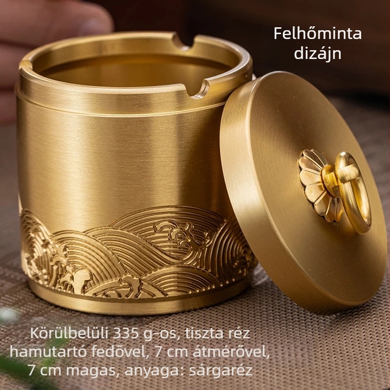 Réz hamutartó fedéllel, faragott részletekkel, modell 985, termékkód F98T69JS7M78T9