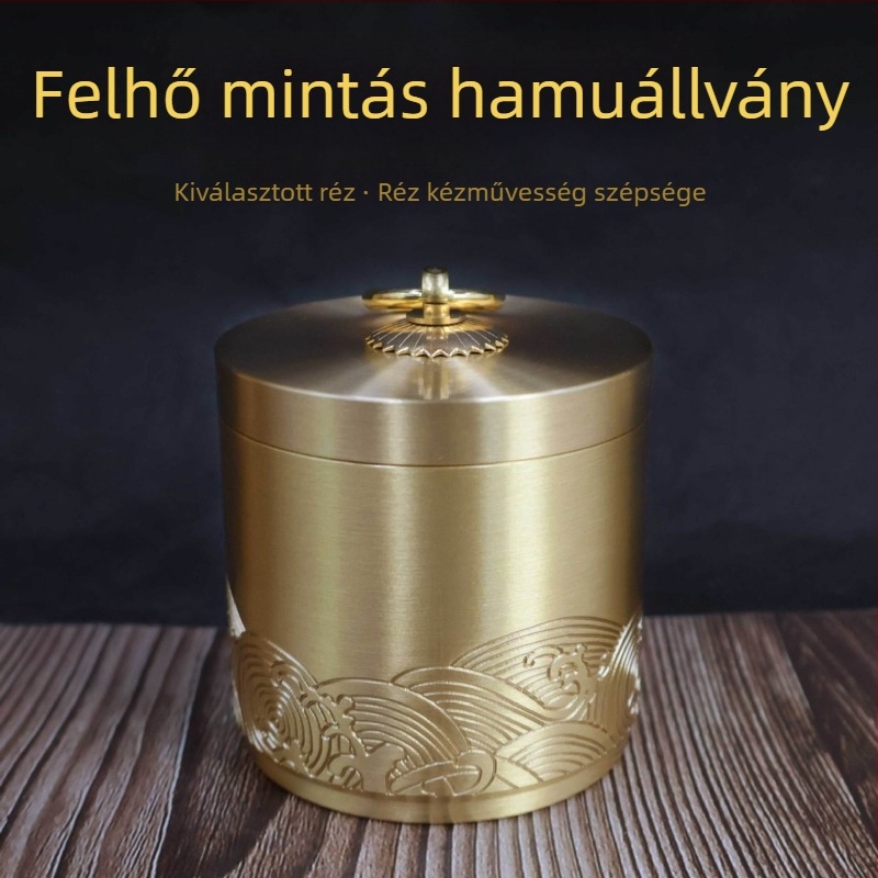 Autós hamutál - fém, Xin Copper márka, modell: hamutál, skulpturális felület, súly 380 g