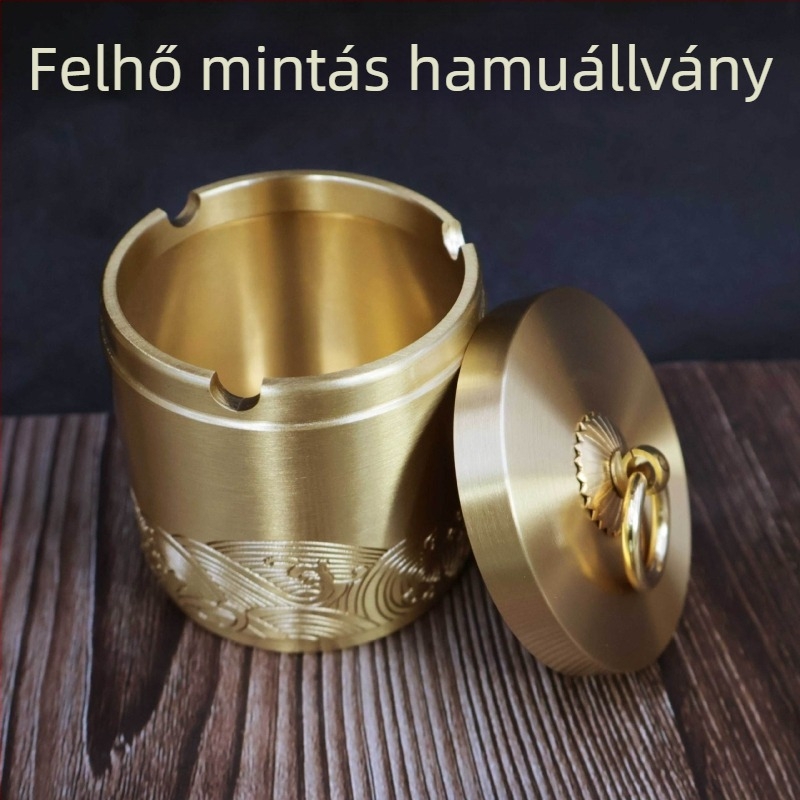Autós hamutál - fém, Xin Copper márka, modell: hamutál, skulpturális felület, súly 380 g