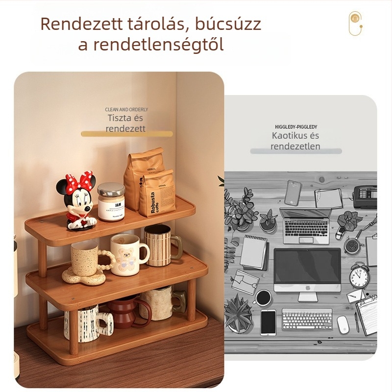 2-szintes asztali pohártartó rendező, Density Board anyagból