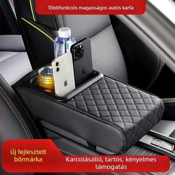 Bőrös univerzális autó kartámasz tároló doboz pohártartóval — testreszabás nélkül, engedélyezett magánmárkák