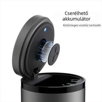 Intelligens autó hamutál fedővel és világítással, fémből, modell YHG-1, gravírozott felület, testre szabható, autó és otthoni használatra