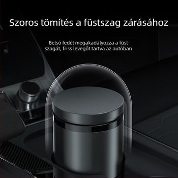 Intelligens autó hamutál fedővel és világítással, fémből, modell YHG-1, gravírozott felület, testre szabható, autó és otthoni használatra