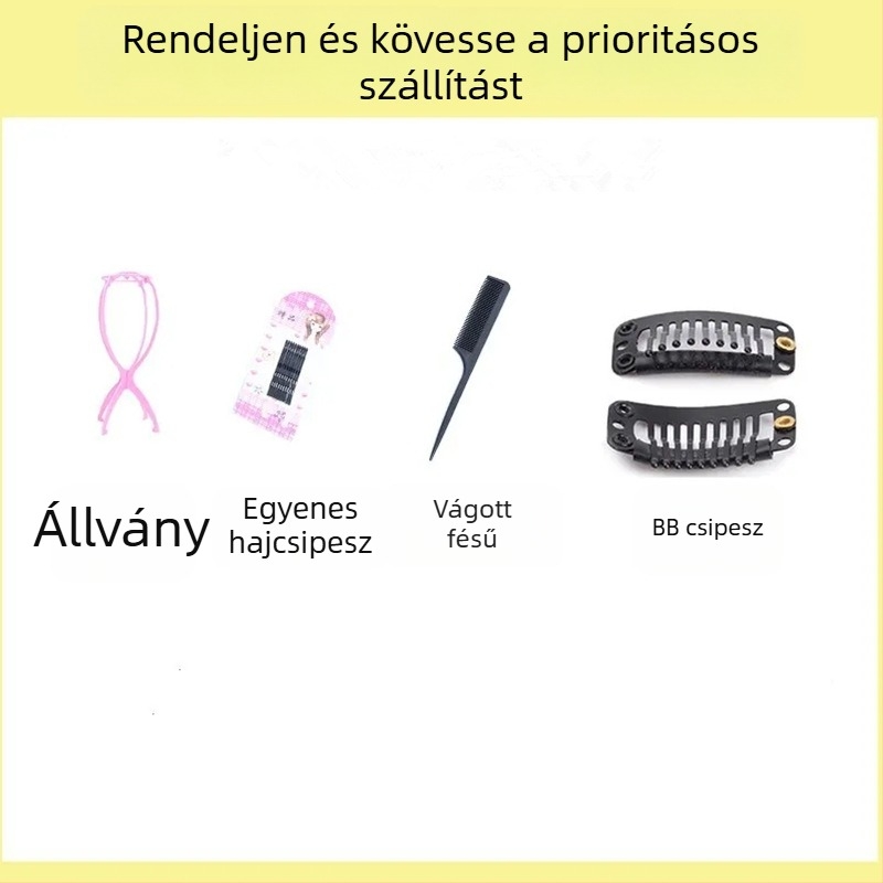 Ajándékcsomag: paróka ápoló és hordozó állvány, egyszerű formázás, kettős használatú dizájn