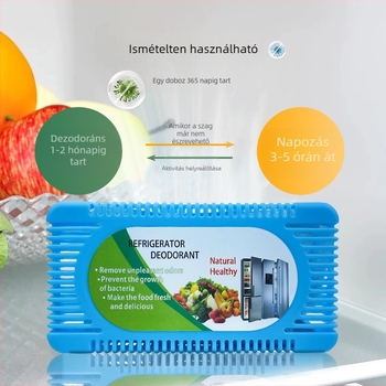 Hűtőszekrény deodorizáló aktív szénnel – antibakteriális, szageltávolító, frissítő, 80 g