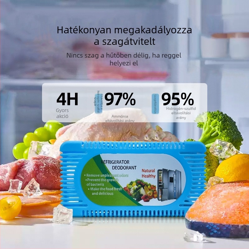 Hűtőszekrény deodorizáló aktív szénnel – antibakteriális, szageltávolító, frissítő, 80 g