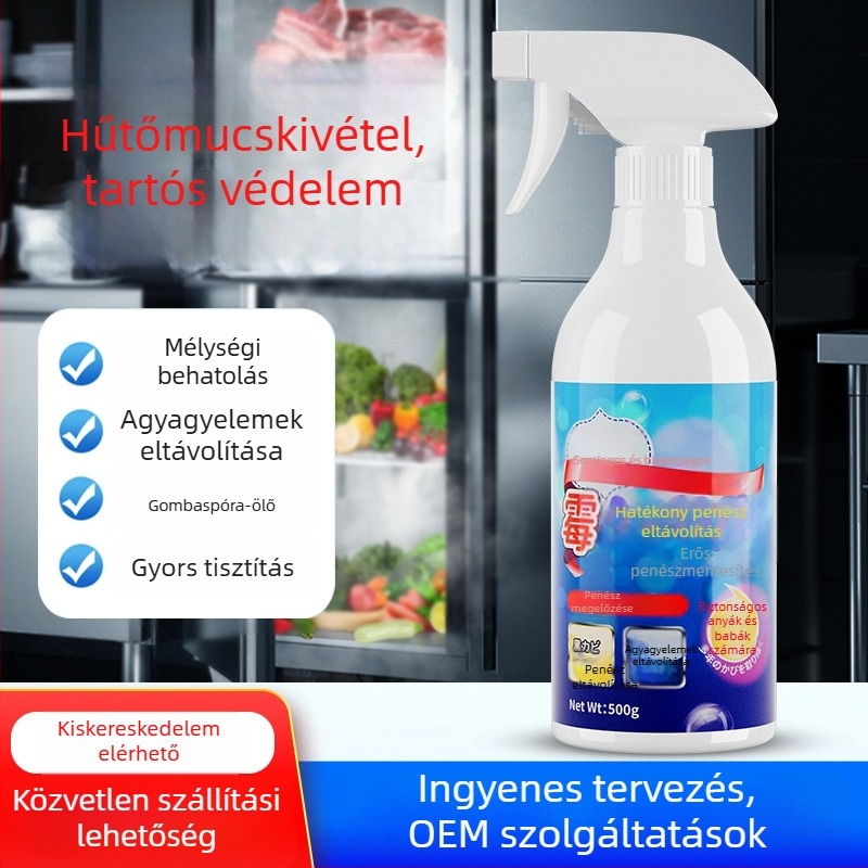 Lian Jie penészmentesítő spray – falakhoz, hűtőkhöz és mosógép tömítőgumijaihoz; 500 ml; mély fertőtlenítés, szageltávolítás; többfunkciós tisztítószer