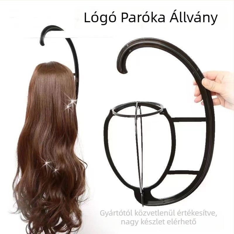 Függő parókaállvány, műanyag, paróka kiállítására és tárolására, 140