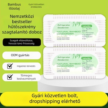 Bambuszszén zacskó hűtőszekrényhez – Bamboo rhythm márka; funkció: nedvesség- és szagtalanítás; kategória: bambuszszén zacskó; alkalmazható hely: hűtőszekrény; tömeg: 50 g