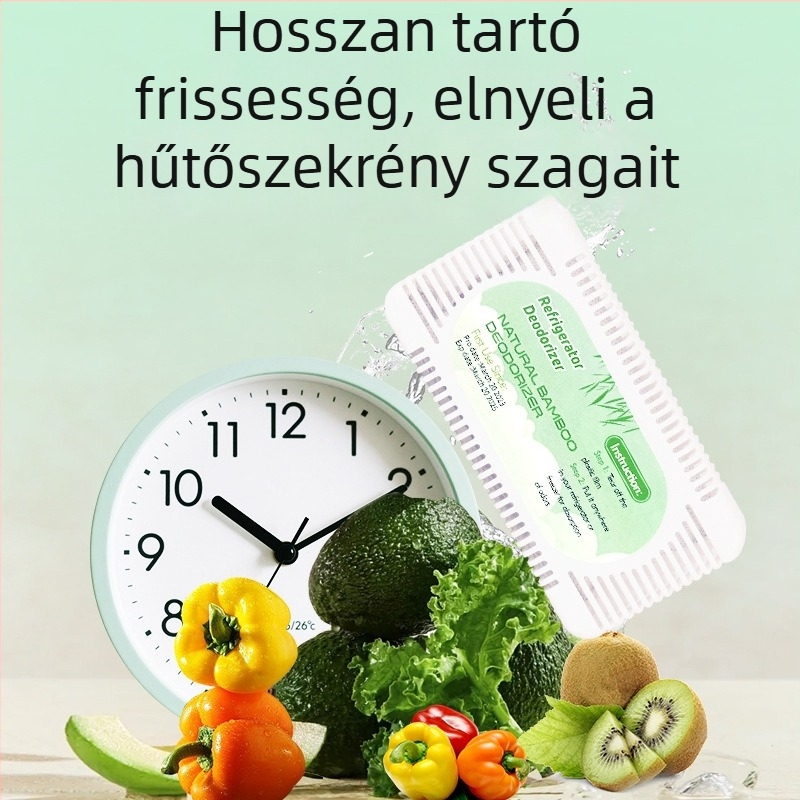 Bambuszszén zacskó hűtőszekrényhez – Bamboo rhythm márka; funkció: nedvesség- és szagtalanítás; kategória: bambuszszén zacskó; alkalmazható hely: hűtőszekrény; tömeg: 50 g