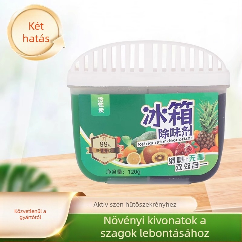 Hűtőszekrény illatosító aktív szénnel és tea polifenolokkal – eltávolítja a szagokat, frissességet biztosít; dobozban 60 darab; nettó tömeg 120 g